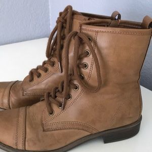 Cognac Combat Boots